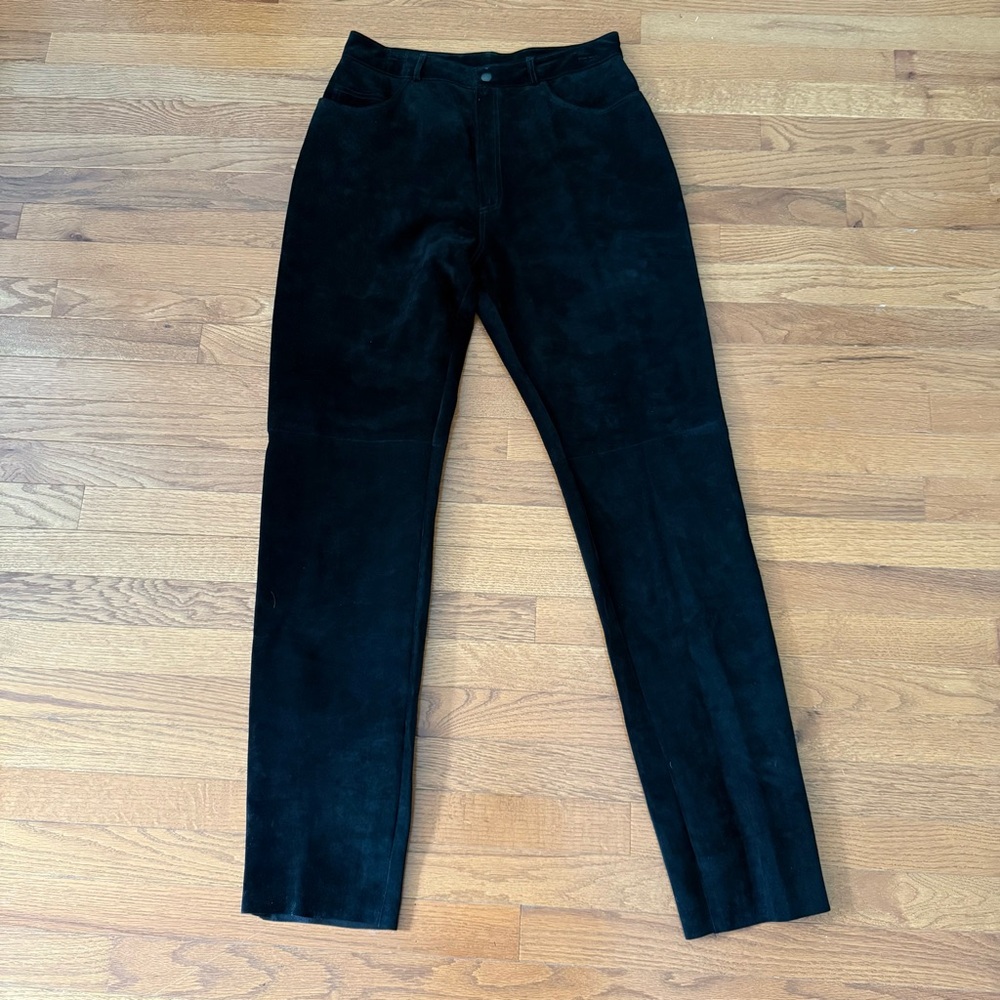 Black Vintage Suede Pants